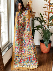 Handpainted Kalamkari Dupatta in Chanderi Silk