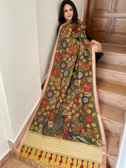 Handpainted Kalamkari Dupatta in Chanderi Silk