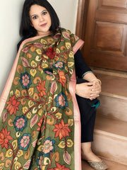 Handpainted Kalamkari Dupatta in Chanderi Silk