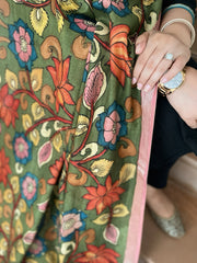 Handpainted Kalamkari Dupatta in Chanderi Silk
