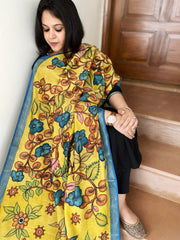 Handpainted Kalamkari Dupatta in Chanderi Silk