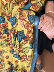 Handpainted Kalamkari Dupatta in Chanderi Silk