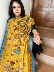 Handpainted Kalamkari Dupatta in Chanderi Silk