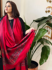 Red Woven Kullu Woollen Shawl