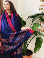 Blue Woven Kullu Woollen Shawl