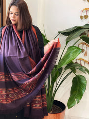 Cola Brown Woven Kullu Woollen Shawl