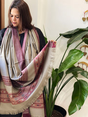 Brownish Grey Woven Kullu Woollen Shawl