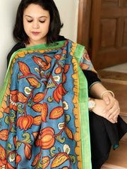Handpainted Kalamkari Dupatta in Chanderi Silk