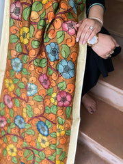 Handpainted Kalamkari Dupatta in Chanderi Silk