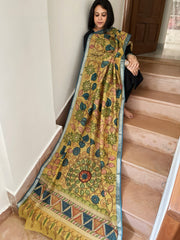 Handpainted Kalamkari Dupatta in Chanderi Silk