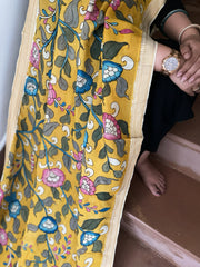 Handpainted Kalamkari Dupatta in Chennuri Silk