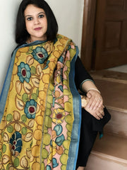 Handpainted Kalamkari Dupatta in Chanderi Silk