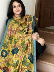 Handpainted Kalamkari Dupatta in Chanderi Silk