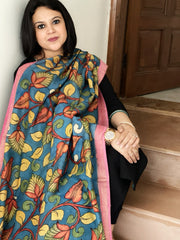 Handpainted Kalamkari Dupatta in Chanderi Silk