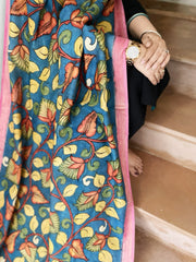 Handpainted Kalamkari Dupatta in Chanderi Silk