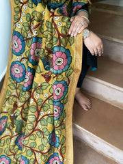 Handpainted Kalamkari Dupatta in Chanderi Silk