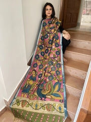 Handpainted Kalamkari Dupatta in Chanderi Silk