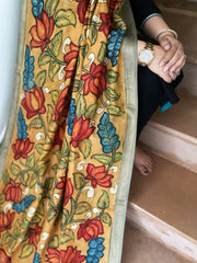 Handpainted Kalamkari Dupatta in Chanderi Silk