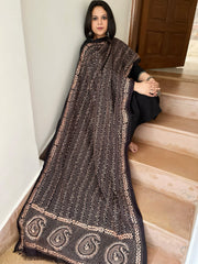 Black Handmade Kantha Dupatta in Silk