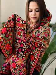 Black Kashmiri Aari Embroidery dupatta in Georgette