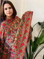 Brownish Grey Kashmiri Aari Embroidery dupatta in Georgette