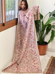 White Kashmiri Aari Thread & Sequin Embroidery dupatta in Georgette