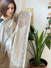 Handpainted Madhubani Dupatta in Pure Chanderi Silk