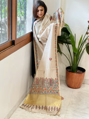 Handpainted Madhubani Dupatta in Pure Chanderi Silk