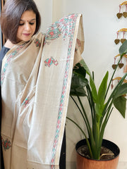 Handpainted Madhubani Dupatta in Pure Chanderi Silk