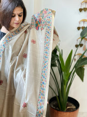 Handpainted Madhubani Dupatta in Pure Chanderi Silk