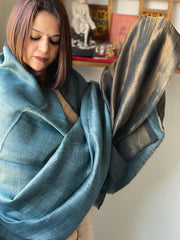 Lite Firozi Pashmina Shawl with Zari