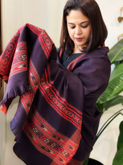 Cola Brown Woven Kullu Woollen Shawl