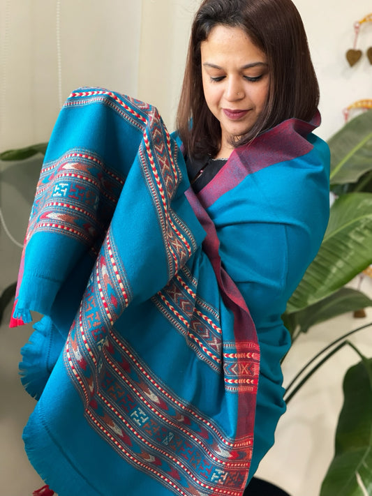 Firozi Woven Kullu Woollen Shawl