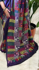 Purple Handmade Lambani Saree in Bangalore Silk
