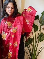 Tussar Silk Dupatta with thread embroidery