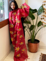 Tussar Silk Dupatta with thread embroidery
