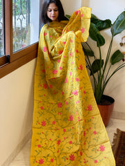 Tussar Silk Dupatta with thread embroidery