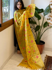 Tussar Silk Dupatta with thread embroidery