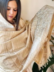 Gotapatti Handwork Dupatta in Pure Tussar Silk