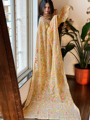 Yellow Georgette Dupatta with Thread & Sequin Embroidery