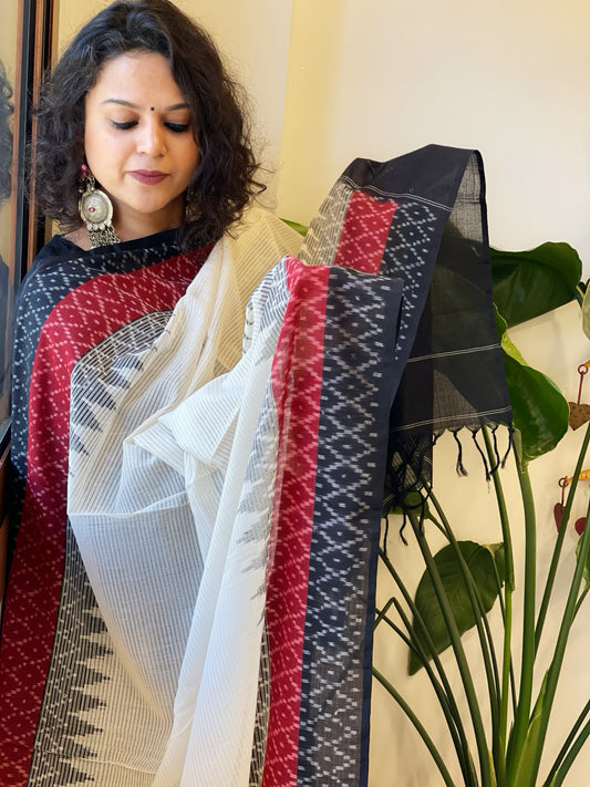 Handwoven Ikat Dupatta in Cotton