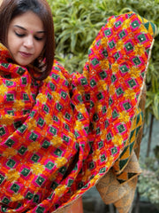 Handmade Phulkari Dupatta in Cotton