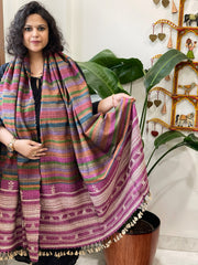 Handwoven Bhujodi Shawl in Pure Tussar and Wool
