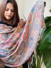 Off-White Woven Kaani Jaal Pashmina Stole