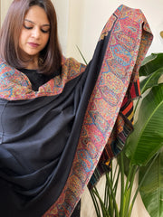 Black Woven Kaani Jaal Pashmina Shawl