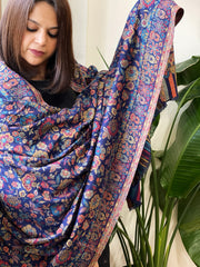 Blue Woven Kaani Jaal Pashmina Shawl