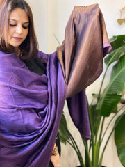 Purple Pashmina Shawl with Zari