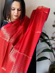 Red Woven Banarasi Dupatta in Art Silk