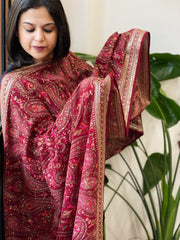 Maroon Georgette Dupatta with Thread & Sequin Embroidery