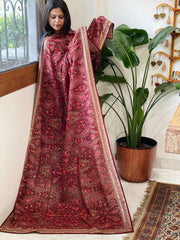 Maroon Georgette Dupatta with Thread & Sequin Embroidery